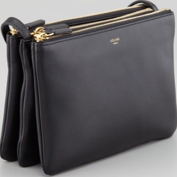 Small Black Lambskin Celine Trio W/Dustbag - Picture 1 of 14